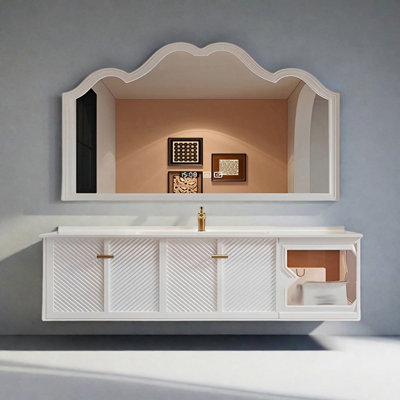 Modern rock ceramic seamless bathroom cabinet