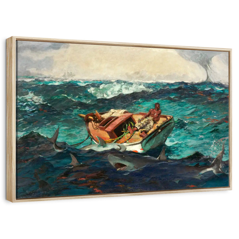 Le Gulf Stream 1899, 46 po x 31 po, Cadre flottant en bois naturel
