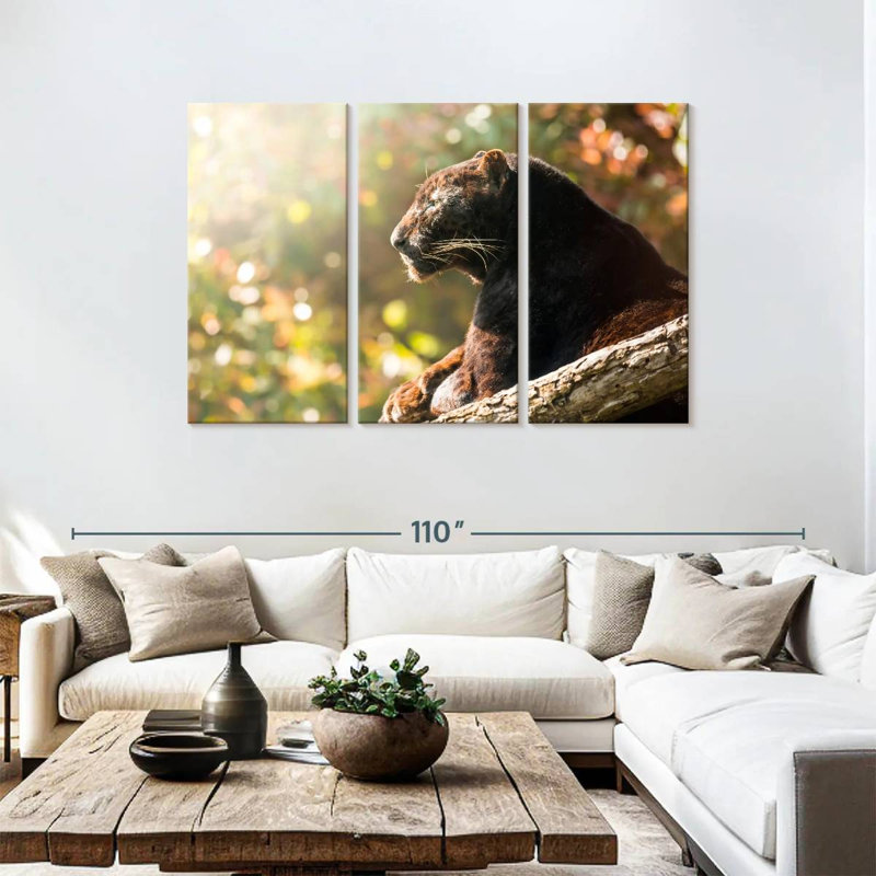 Brampt Resting Black Panther, 48" H x 74" W