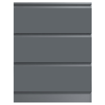 Carlton 3 Drawer Chest Of Drawers: 60cm Wide. Matt Finish. Scratch Resistant. Handleless Design. 14cm Deep Drawers