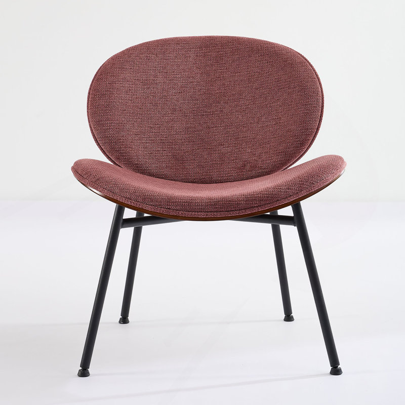 Chaise coquille de style Mid-Century moderne avec dossier confortable et structure stable, Rouge