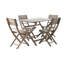 Table d'extérieur 43,5 po - Bois, eau, plateau à lattes, gris, option de rangement pliable