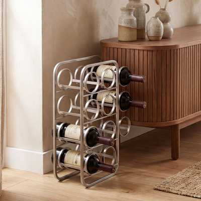 Steel Wine Bottle Rack in Silver