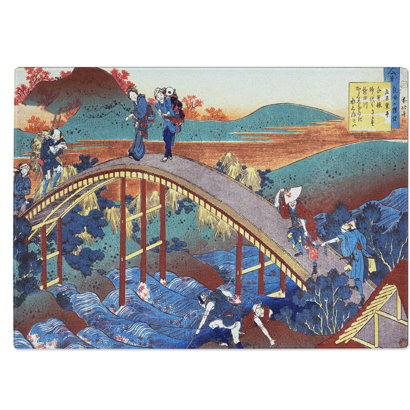Tempered Glass over the Bridge by Katsushika Hokusai Chopping Board, 28.5 cm W x 20 cm L