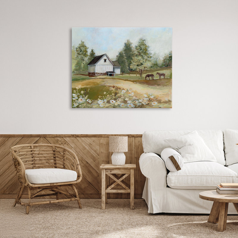 Paysage de grange, toile par Susan Winget, 30 x 40