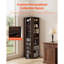 Armoire de rangement rotative pour médias 34 compartiments, support à CD pour livres de DVD et disques de jeu, support DVD pour le salon, bureau, salle d'enregistrement, brun