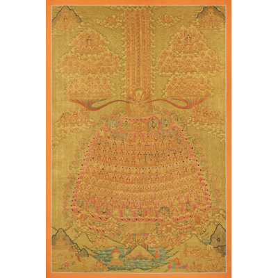 Golden Tsogksing Gelug Thangka (Thangka sans brocart)