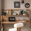 Bureau de direction rectangulaire en bois massif brun noisette-1996260293