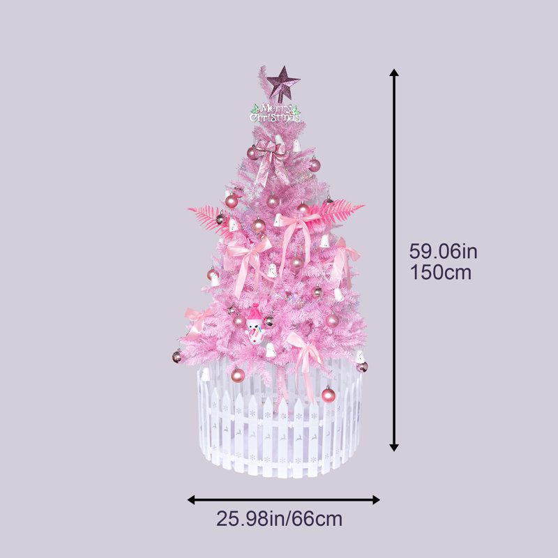 Arbre de Noël rose de 5 pi - Décorez avec grâce et charme