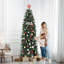Arbre à crayons de Noël artificiel avec lumière DEL bicolore, PVC, arbre à crayons mélangé floqué, décoration de Noël de couleur naturelle-2007298604