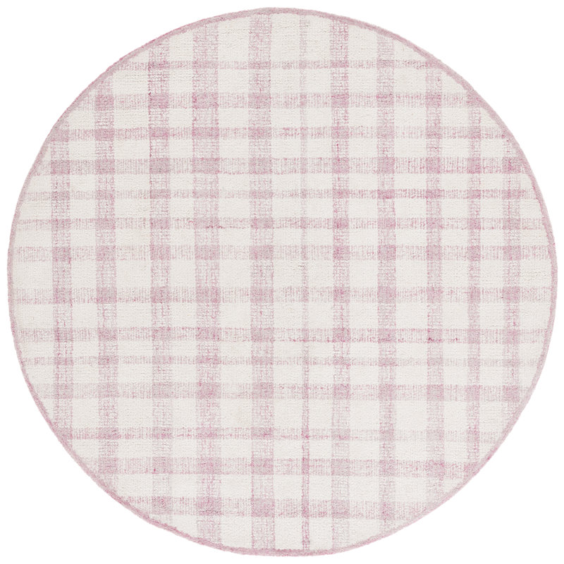 Tapis performance à carreaux touffetés Chauncey, Rond 6 po