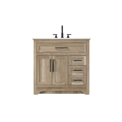 Meuble-lavabo simple 36 po en chêne naturel