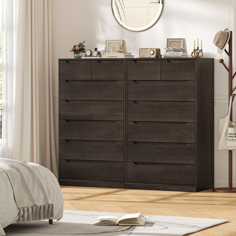 Commode 7 tiroirs, Brun