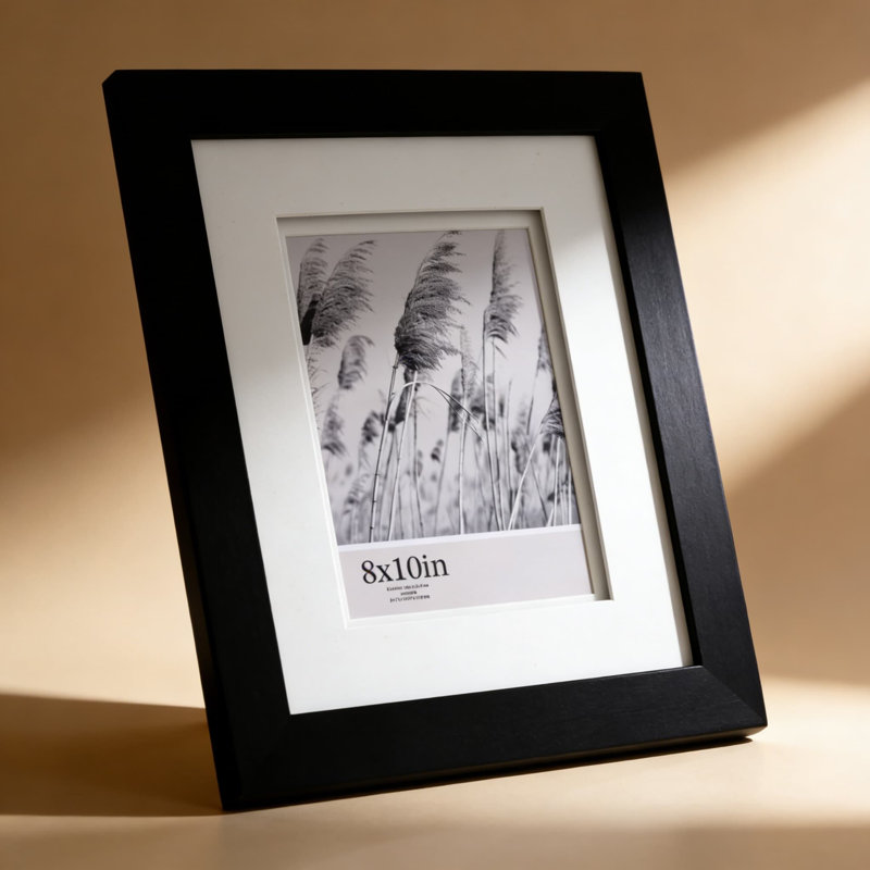 Cadre photo 8 x 10 avec double passe-partout blanc pour photos 5 x 7 - Cadre de table en bois massif ou mural - Présentoir horizontal ou vertical polyvalent pour la décoration de la maison et du bureau