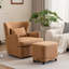 Chaise pivotante rembourrée en cuir synthétique-1867456547