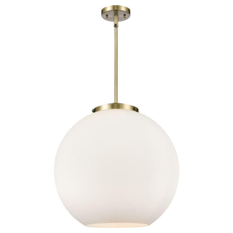 Luminaire suspendu sphère 3 lumières DEL Athens, H 16,38 po x l 15,75 po x P 15,75 po, Grainé, Chrome poli