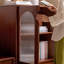 Armoire d'appoint arrondie en acier inoxydable