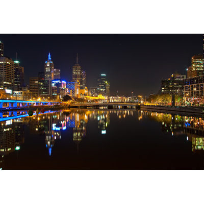 Maceyn Melbourne At Night by Sborisov - Wrapped Canvas Print