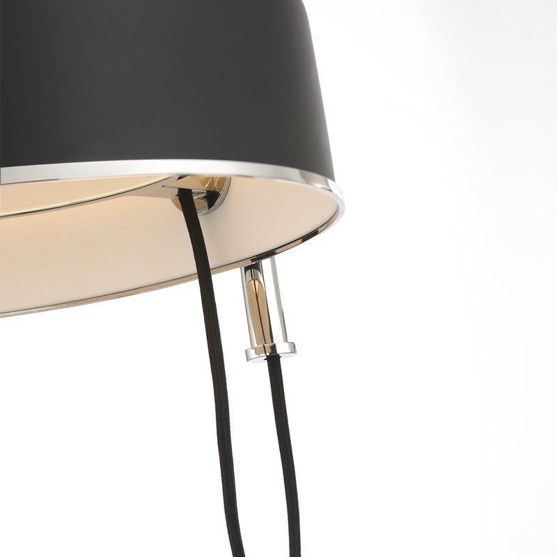 Thomas O'Brien Oso 72" Linear Arched Pendant, Polished Nickel, 64" H x 54" W, Black