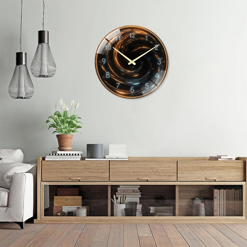 Horloge murale moderne et élégante avec un design unique pour l'art de la maison - Horloge murale moderne en verre de 24 po