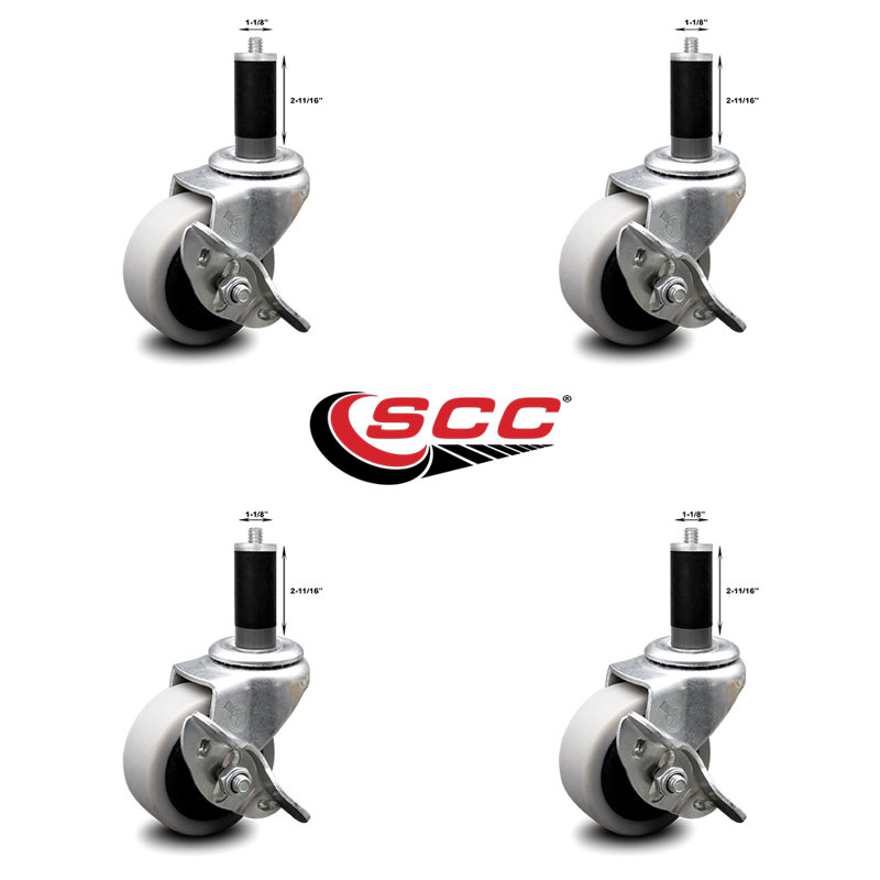 Thermoplastic Caster with Brake