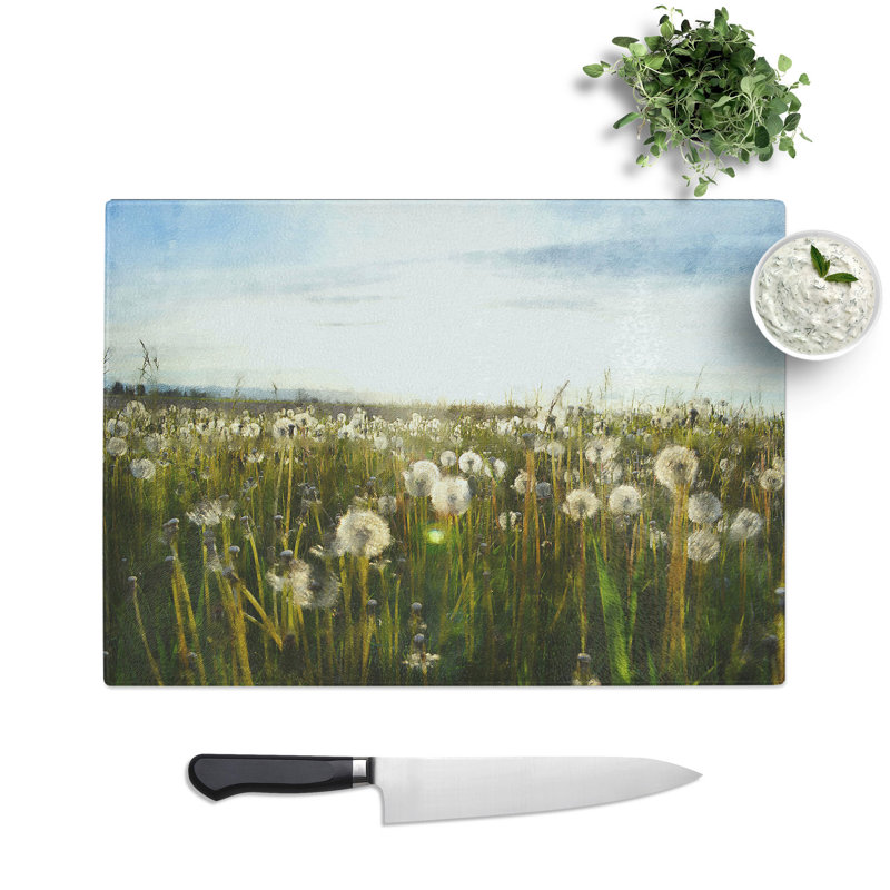 Dandelion Field Painting Chopping Board, 20cm W x 28.5cm L