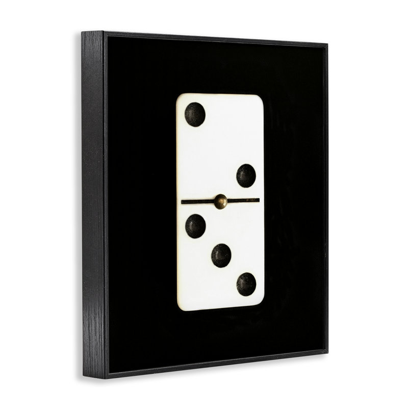  Domino blanc sur estampe numérique par Graffi *ee Studios, H 14 po x l 11 po, Giclée encadrée noir minuit