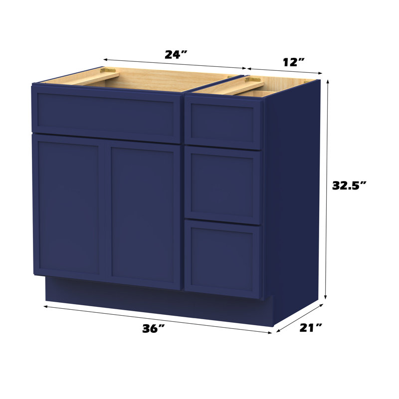 Base de meuble-lavabo simple 36 po seulement, Bleu