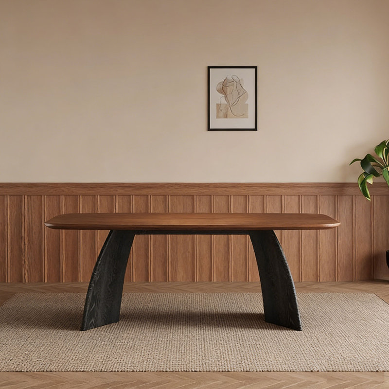 Table rectangulaire Mid-Century en noyer épais, H 29,5 po x L 63 po x l 35,4 po