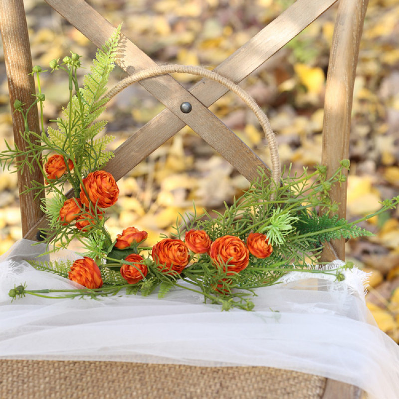 Panier suspendu pivoine artificiel en anneau floral