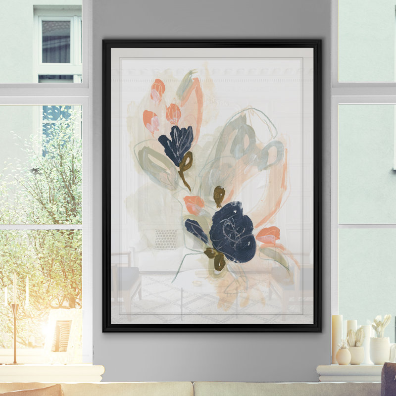 Posy Projection I - reproduction d'art sur toile, H 18,5 po x l 24,5 po x P 1,5 po, Cadre noir