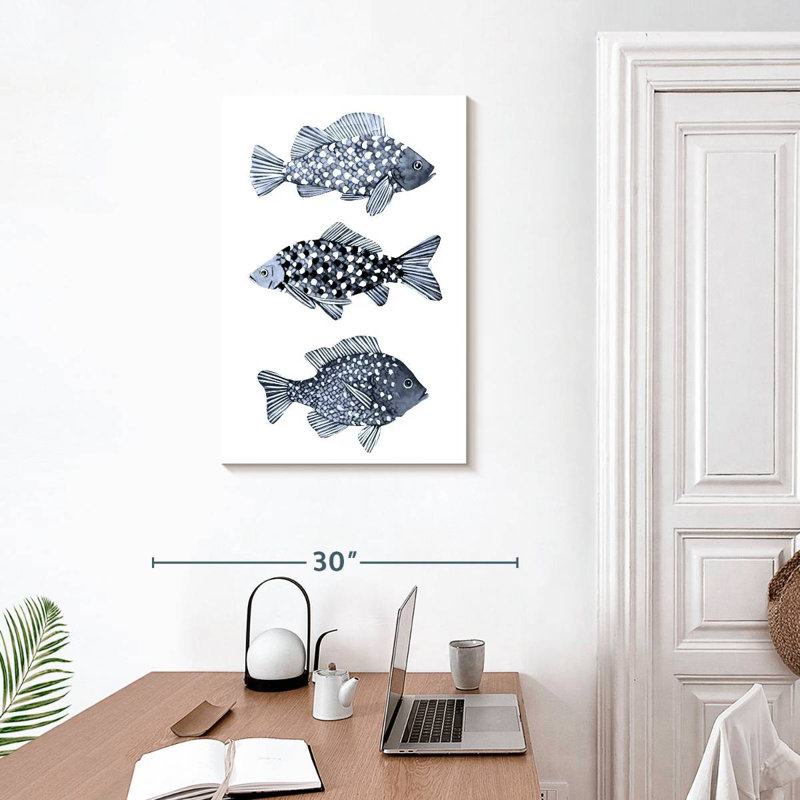 Brampt Blue Fish I, 30" H x 20" W