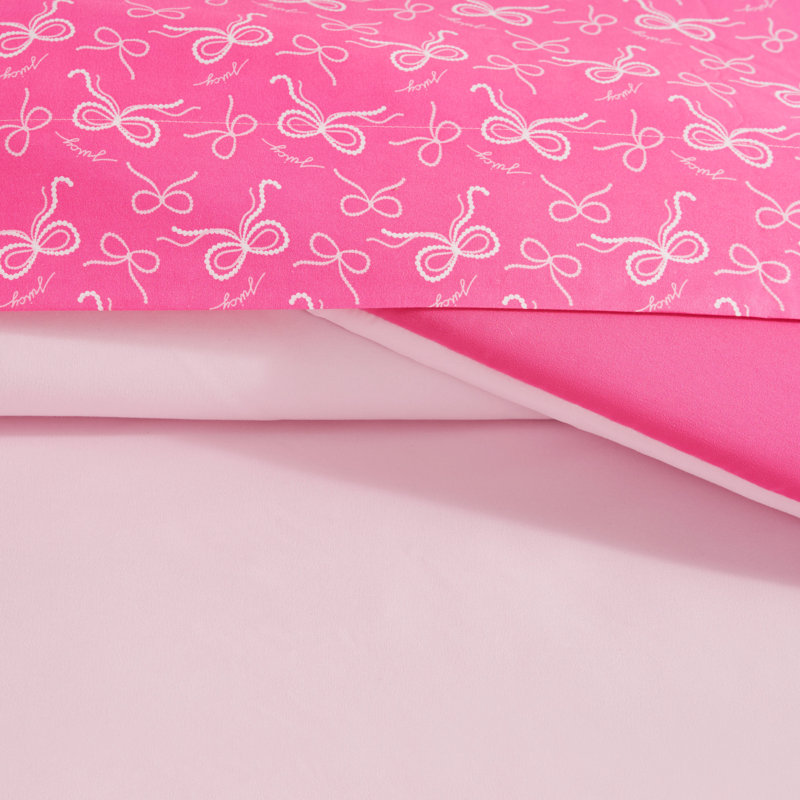 Juicy Couture Pearly Bows Reversible Bed-in-a-Bag Comforter Set, King