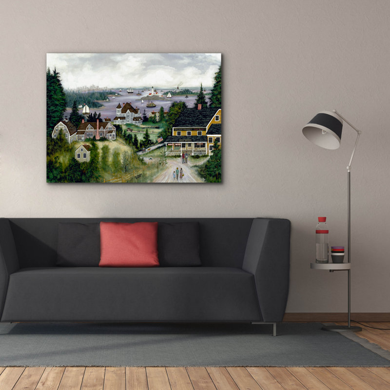  «Boston Harbor» par JL Munro, art mural sur toile, 54 po x 40 po