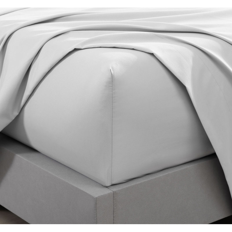 Cooling Threads-4 Pc Solid Cooling Sheet Set, Twin Sheet Set + 2 Pillowcases, Gray