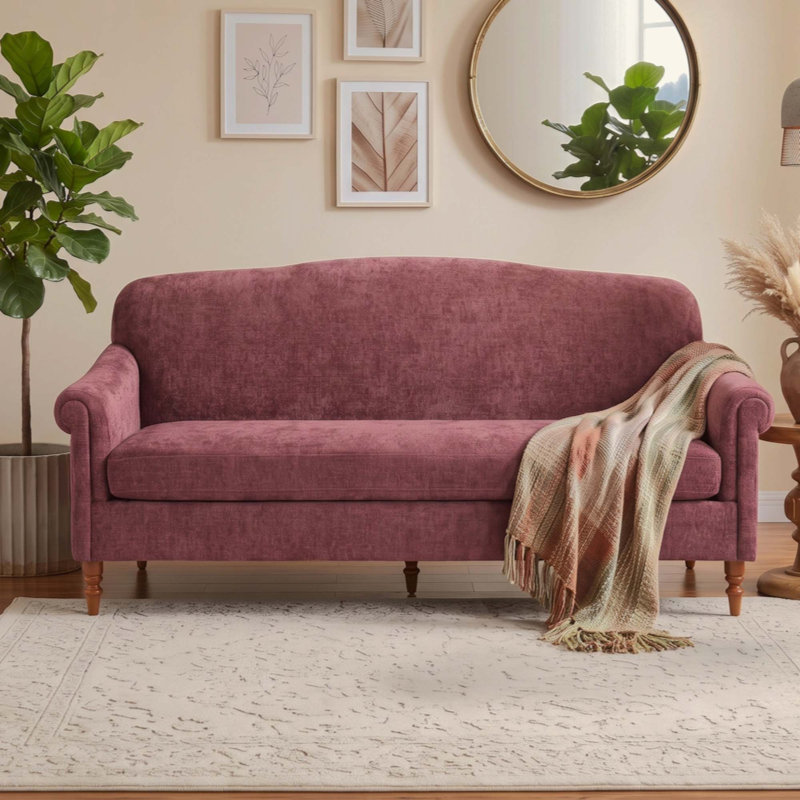 Causeuse 2 places Modern, Chenille rouge
