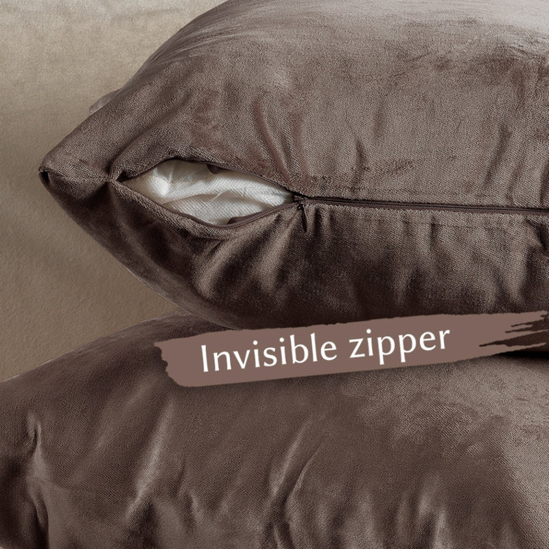 Matte Velvet Pillow Cover, 20" x 20", 20 Pale Taupe