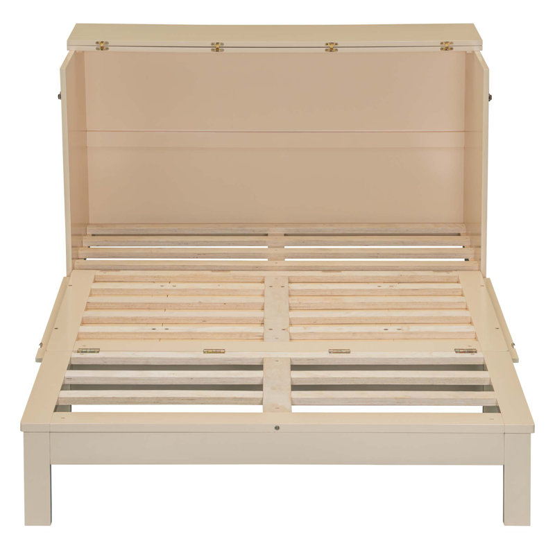 Lit escamotable avec grands tiroirs Deach, Gris, Grand lit