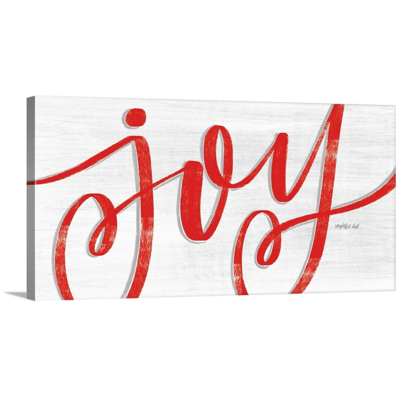 Joy, art textuel sur toile tendue, H 10 po x l 20 po, Toile tendue