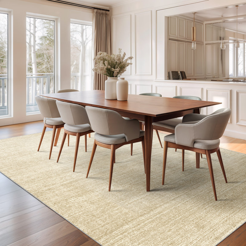 Tapis lavable à rayures rétro antidérapant, Brown, Rectangle 6 pi x 9 pi