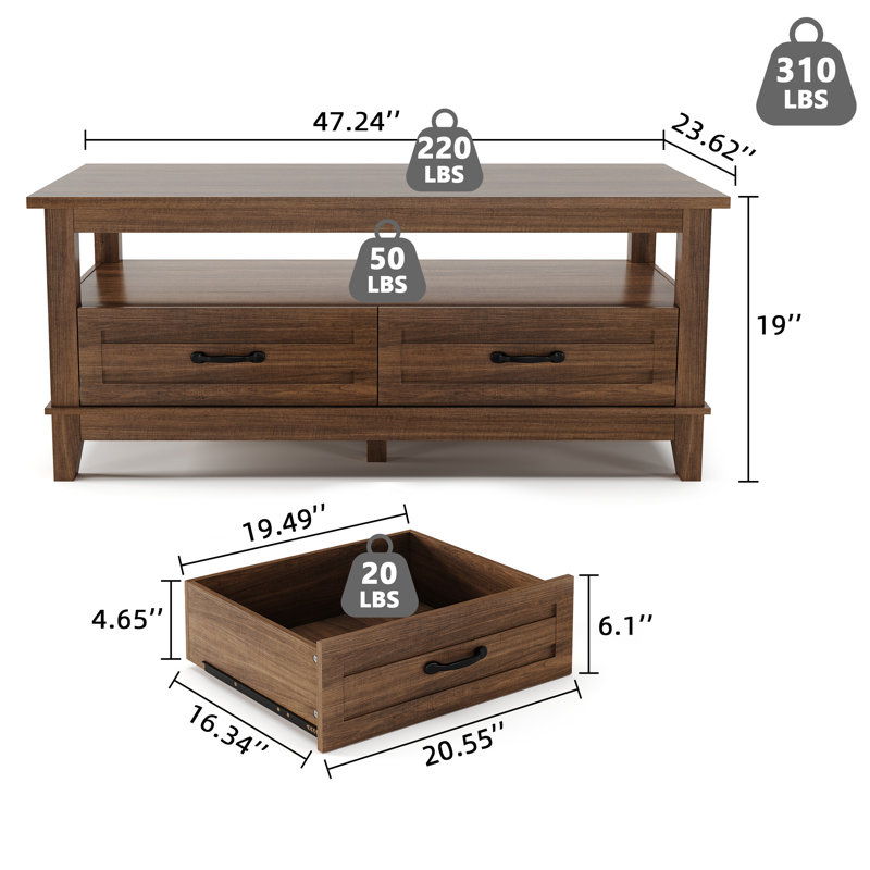 Coffee Table, Brown, Brown
