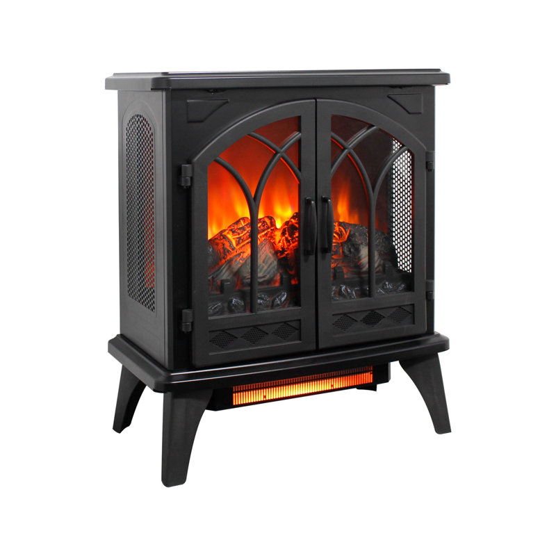 Foyer électrique à quartz infrarouge 3D Flame avec télécommande, H 27,5 po x l 12 po x P 23,7 po