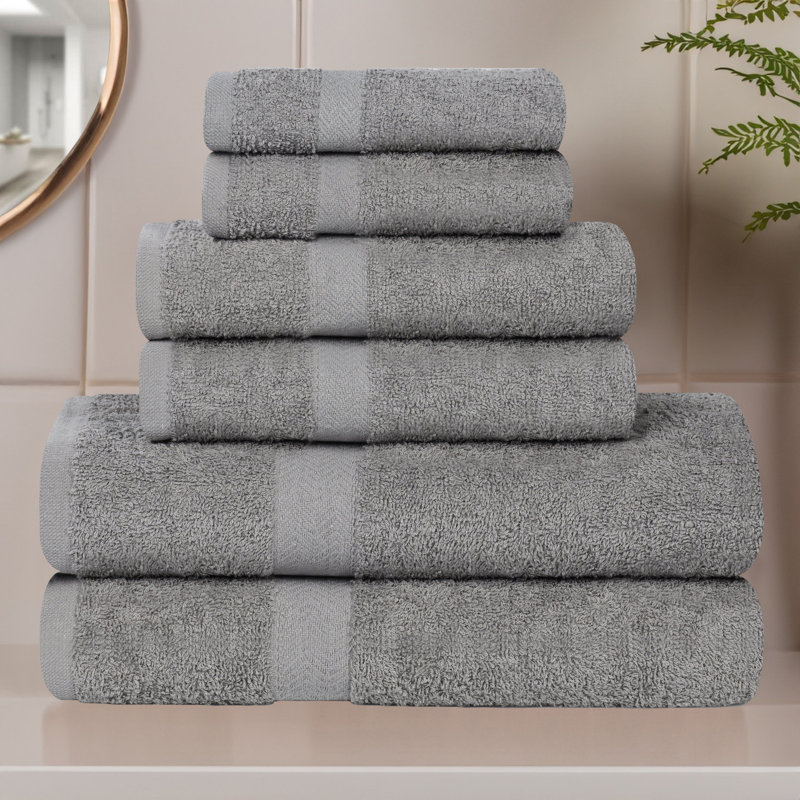Ensemble de serviettes 6 pièces Franklin, Gris anthracite, 6 Pieces Towel Set