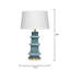 Rowan Wood Beaded Table Lamp with Linen Shade, Blue-660369312