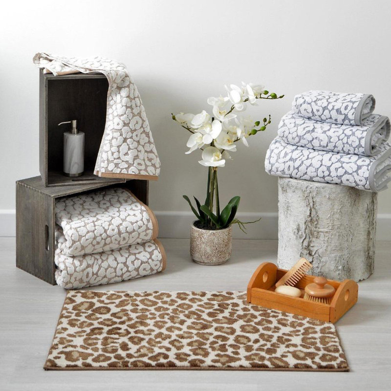 Everlin Leopard Print, Natural, Bath Towel - 1 Pack