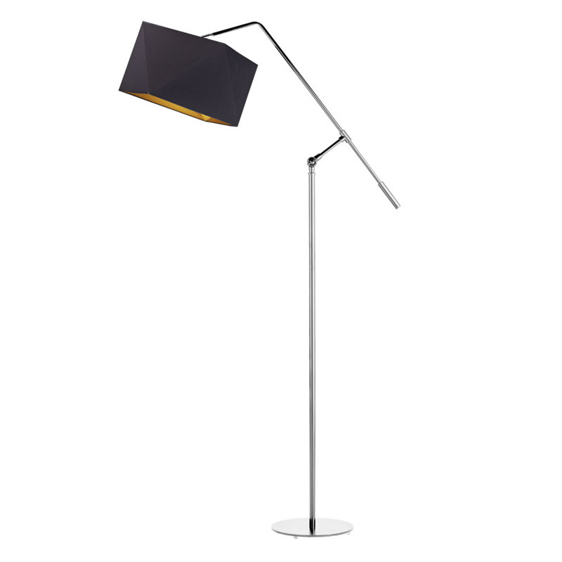 Nashville 170cm Reading Floor Lamp, Silver, Black 