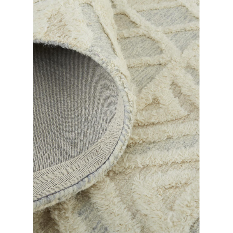 Saint Lucia Hand Tufted Wool Geometric Area Rug, Rectangle 5' x 8'