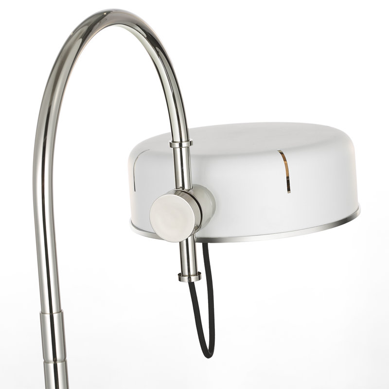 Thomas O'Brien Oso 25" Arc Table Lamp, Silver, White