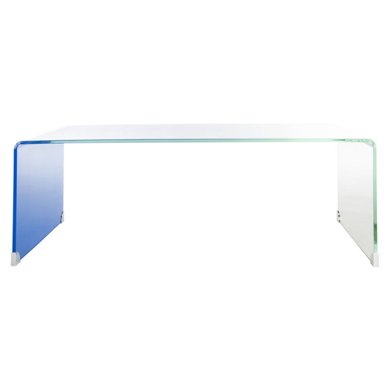 Euphemia Glass Single Coffee Table, Blue
