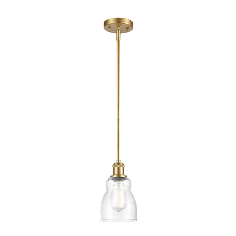 Luminaire suspendu en forme de cloche à 1 lumière Mccarver, Ampoule non incluse, Grainé, Bronze huilé